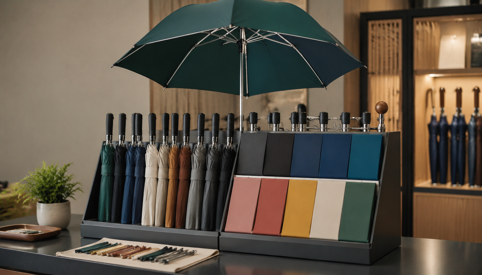 Branded Umbrella Counter Displays for Impulse Retail Sales