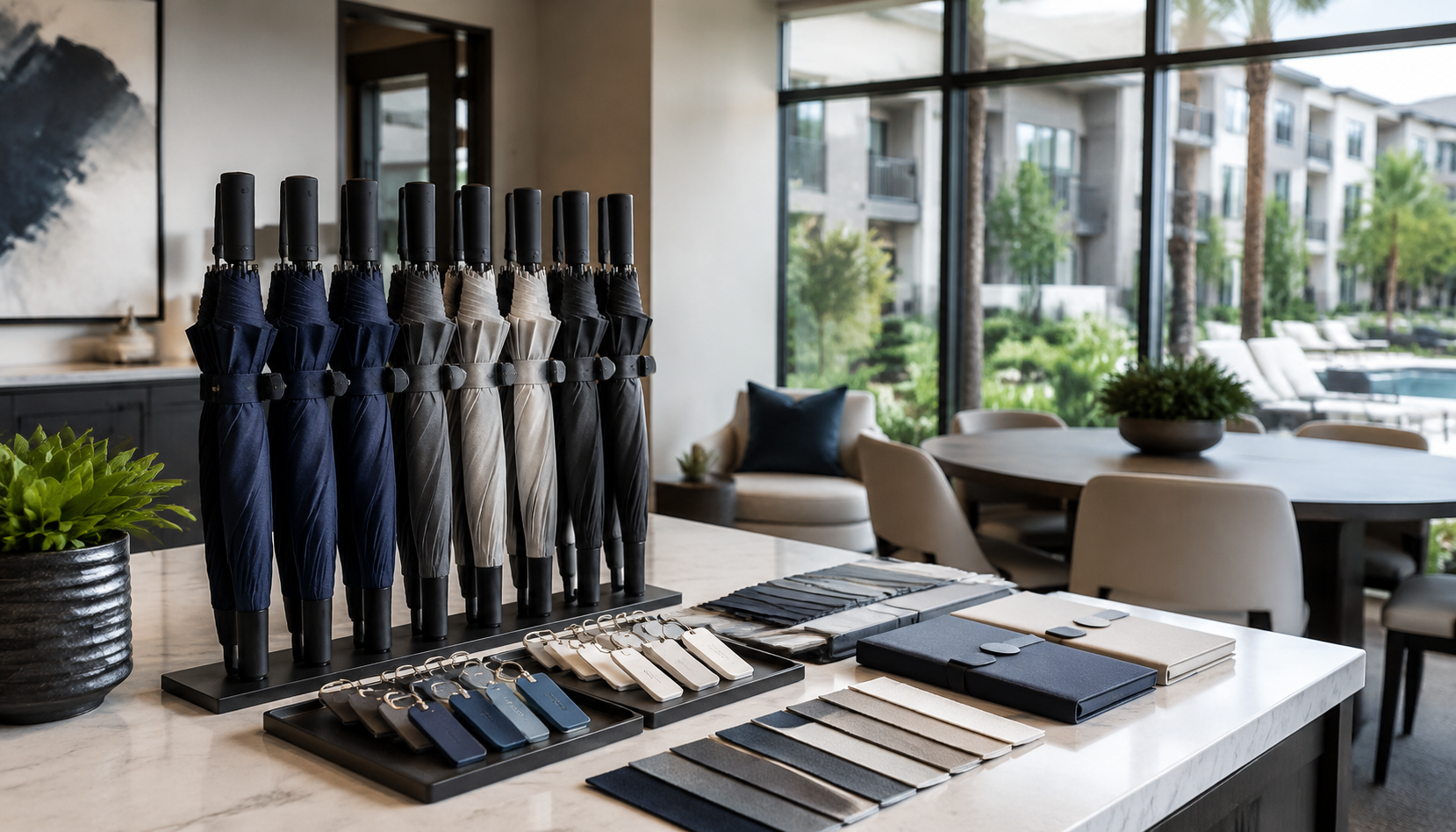Branded Umbrellas for Apartment Communities and Leasing Teams