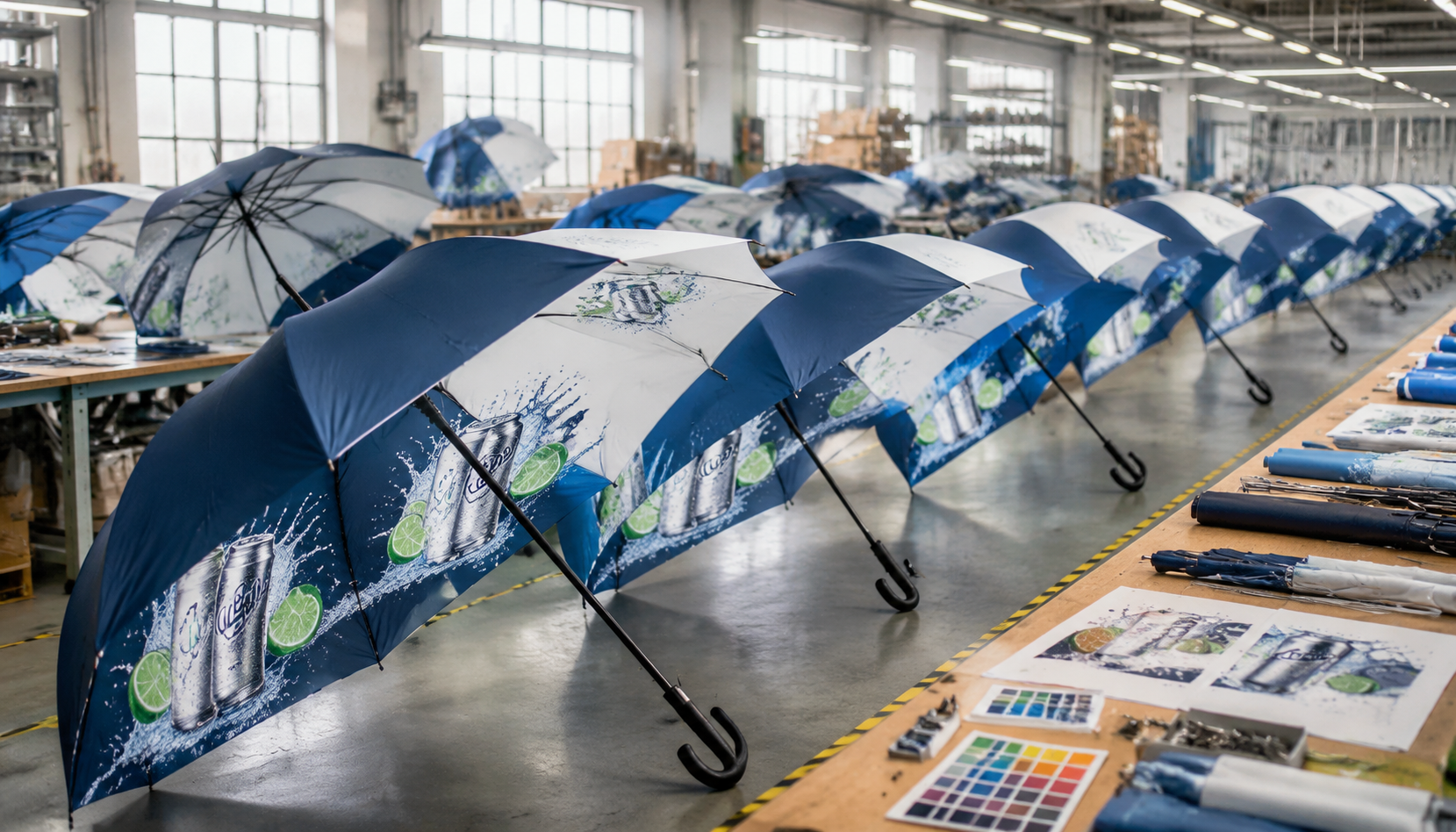 Branded Umbrellas for Beverage Brands and Retail Launches