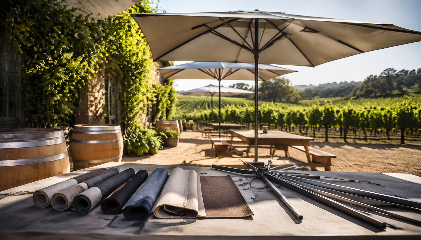 Branded Umbrellas for Wineries, Breweries, and Farm Tours