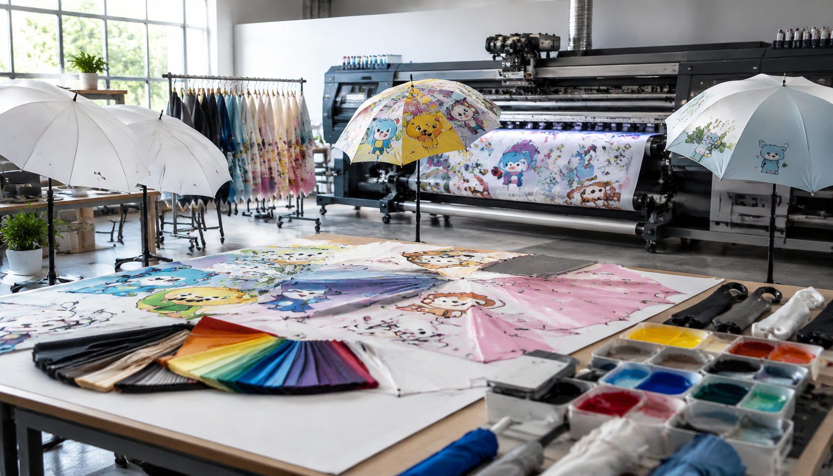 Character and Mascot Printing on Branded Umbrella Canopies