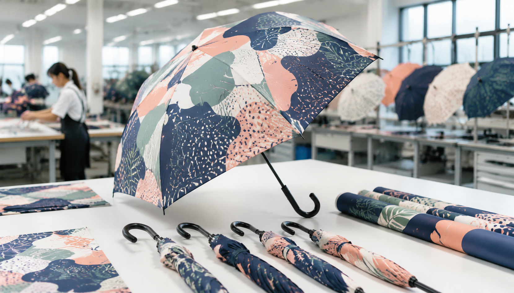 Custom Umbrella Pattern Printing for Retail Brand Collections