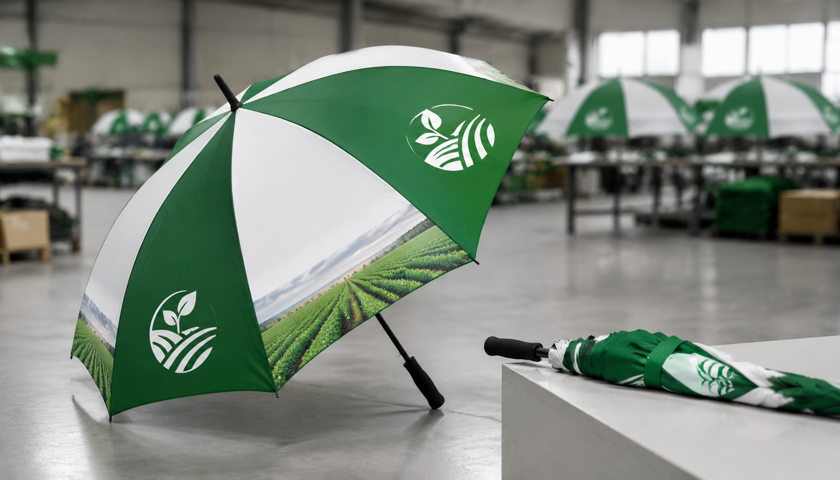 Custom Umbrellas for Agriculture Co-ops and Farm Supply Brands
