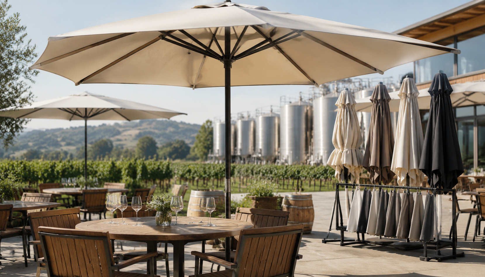 Custom Umbrellas for Wineries, Breweries, and Outdoor Tastings