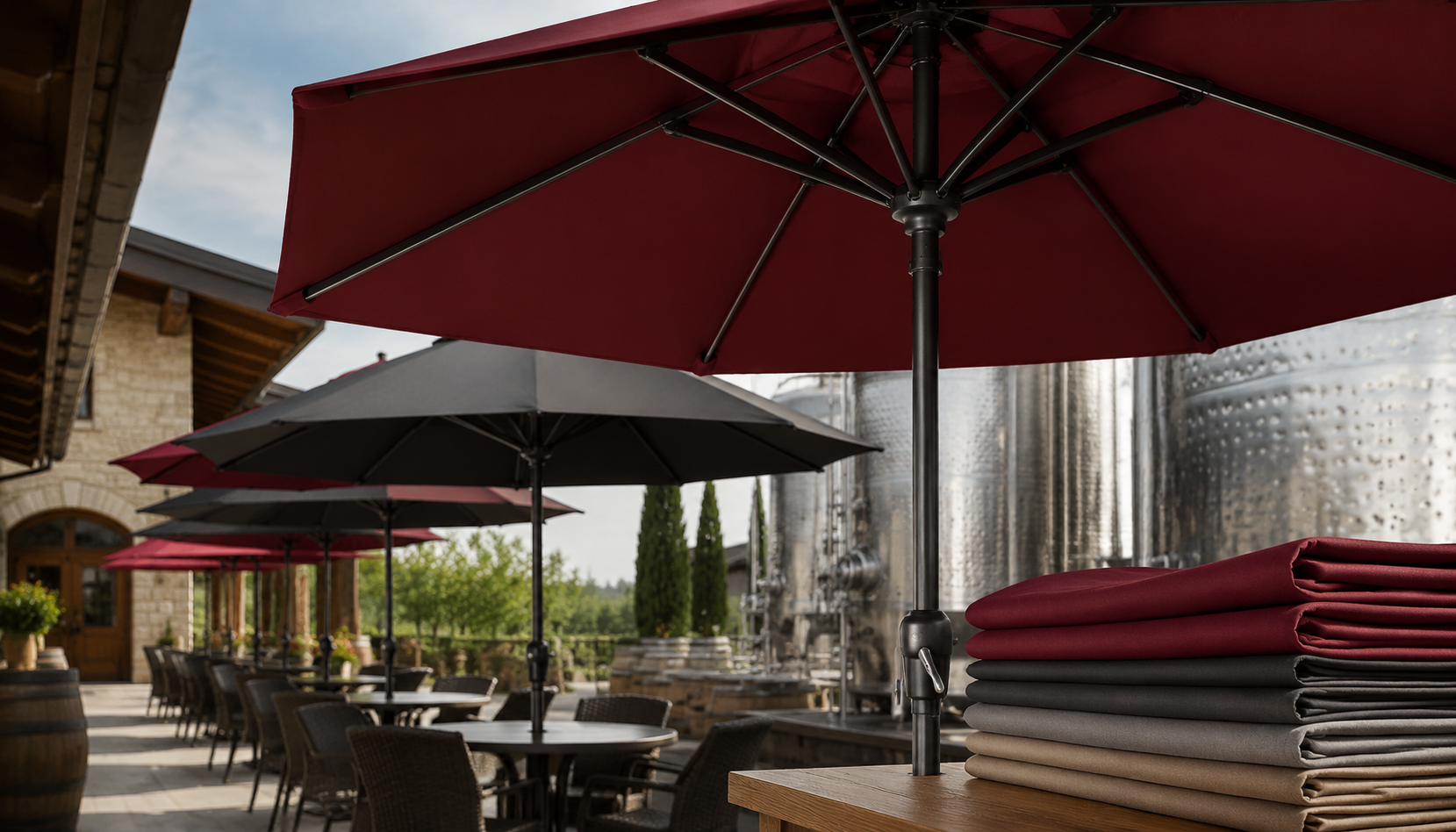 Custom Umbrellas for Wineries, Breweries, and Tasting Rooms
