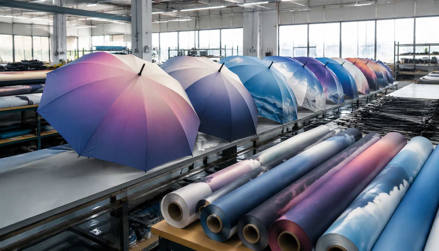 Gradient and Photographic Prints for Branded Umbrellas
