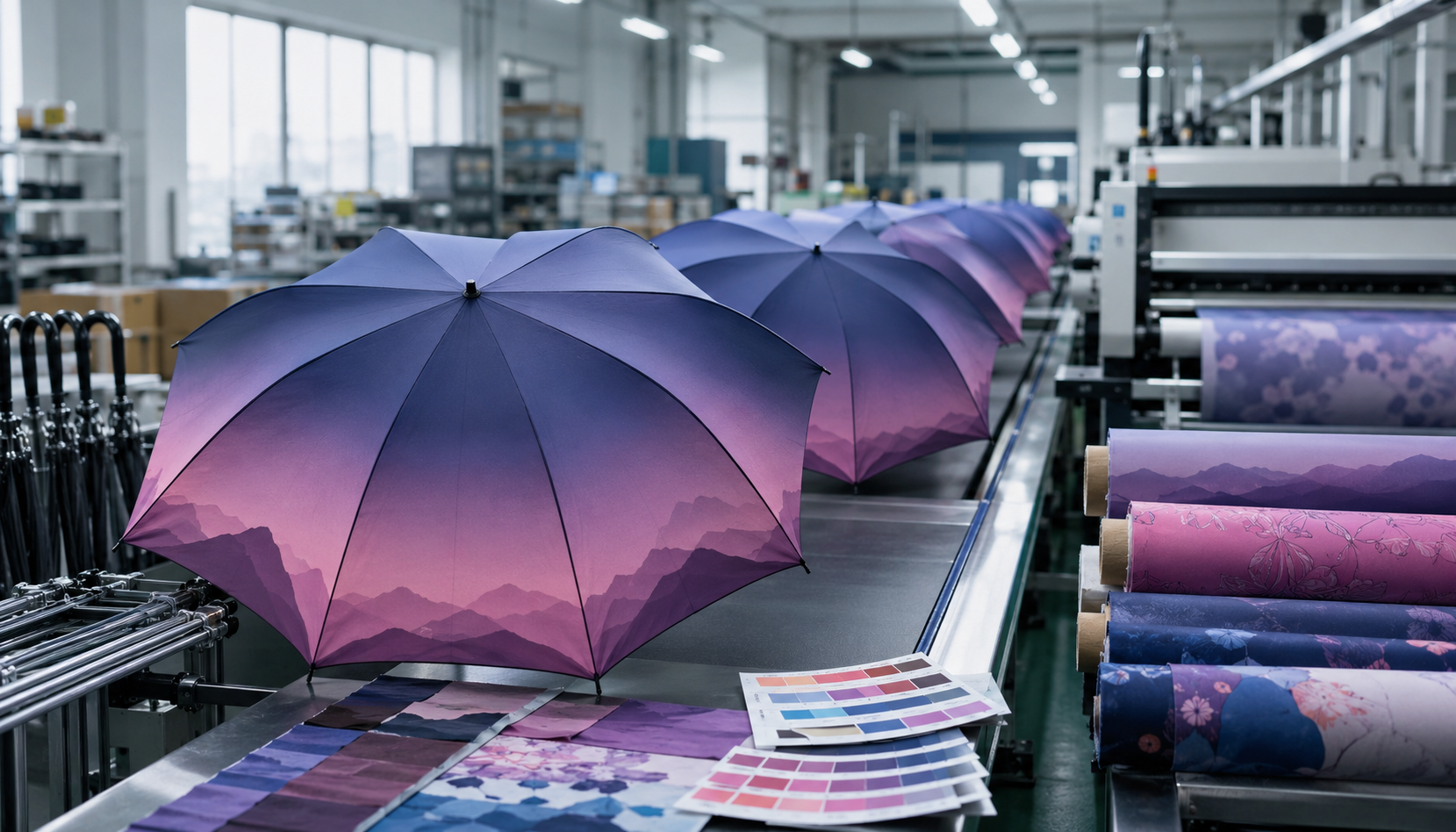 Gradient and Repeat Pattern Printing for Umbrella Lines