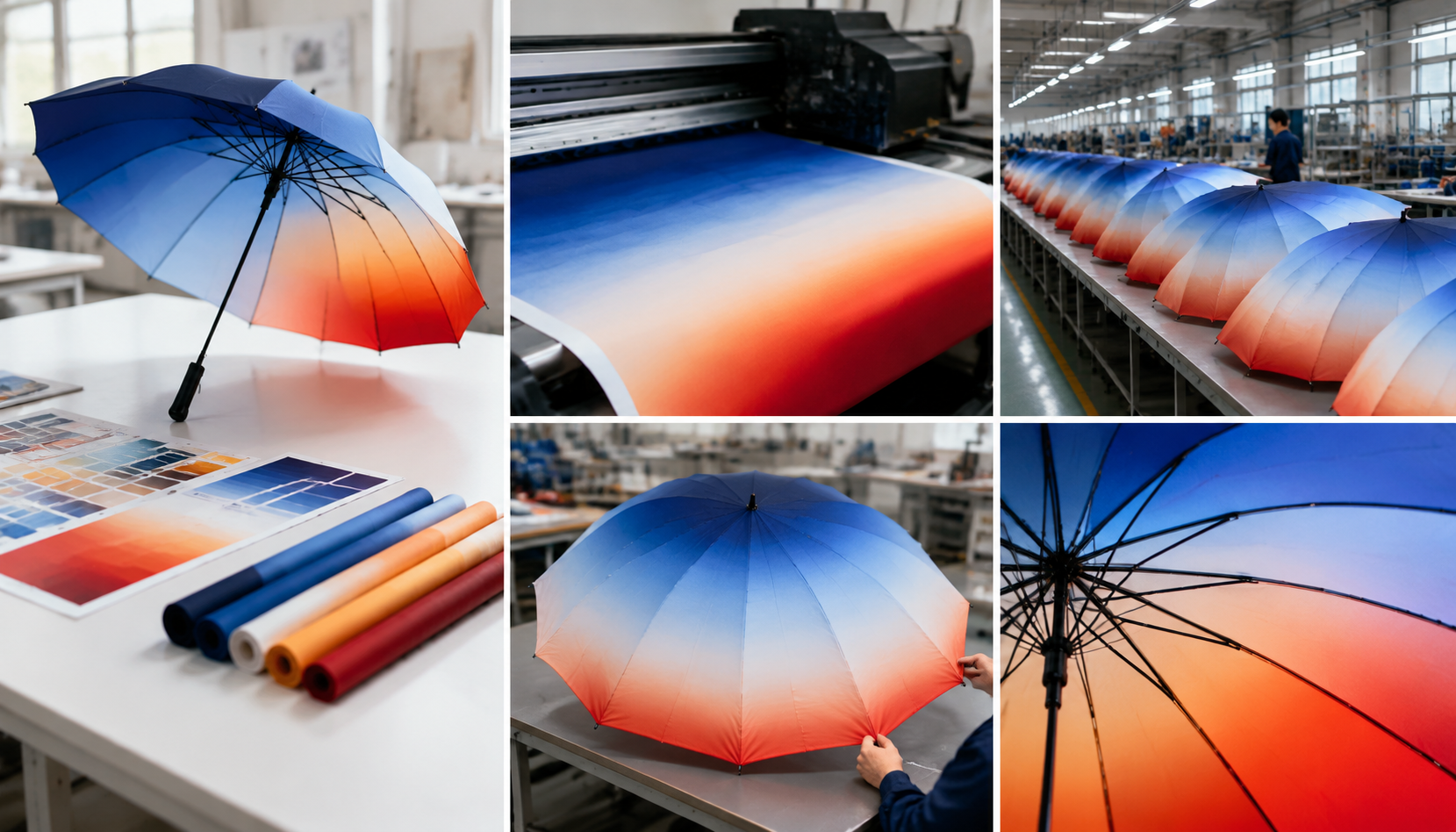 Gradient Printing Specs for Branded Umbrella Canopies