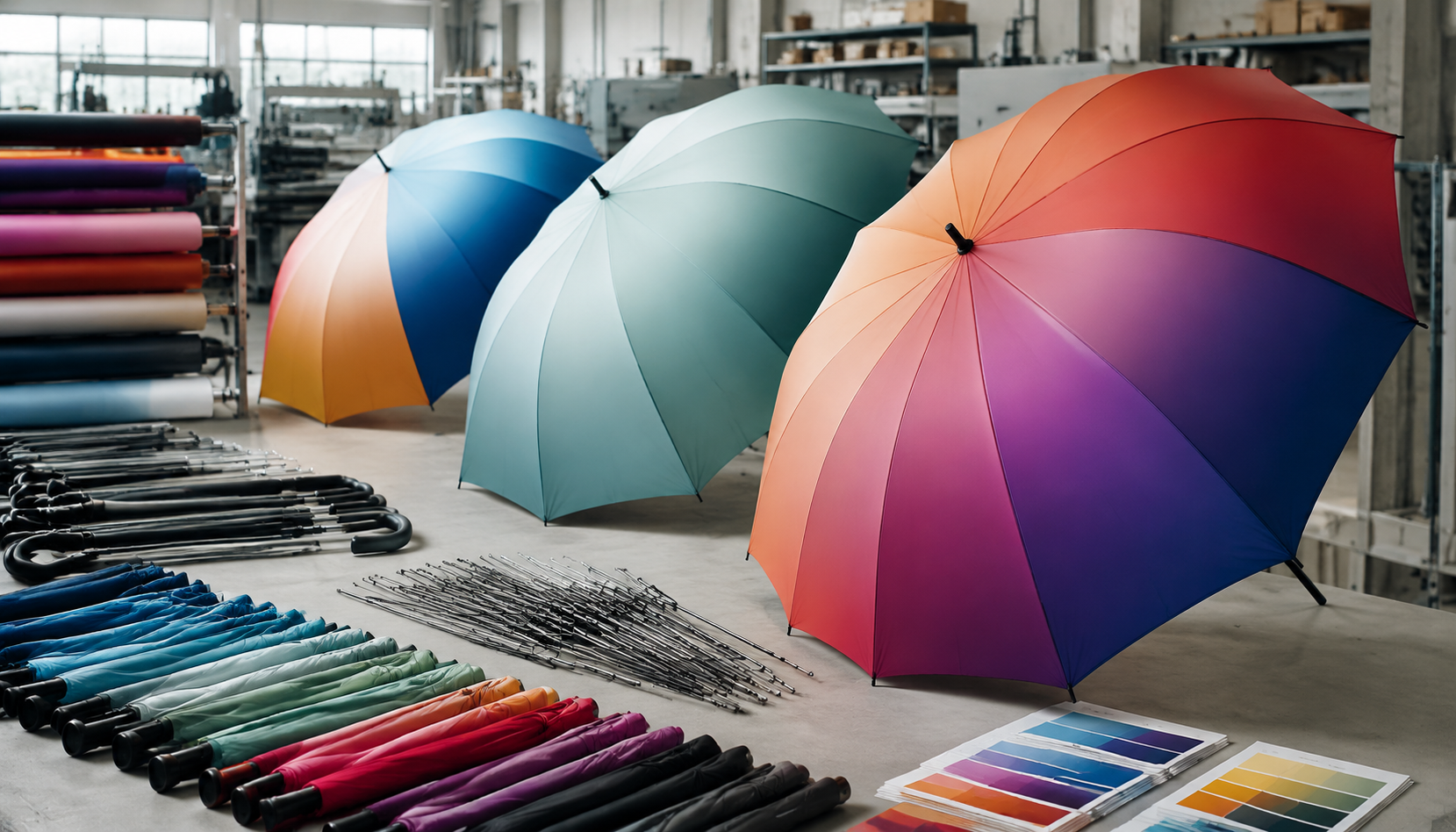 Gradient Umbrella Printing for Branded Color Campaigns