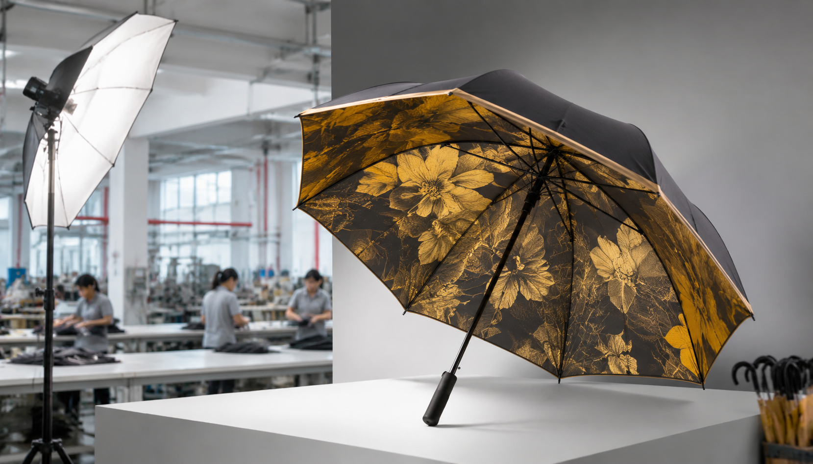 Inside-Canopy Umbrella Printing for Premium Brand Reveal