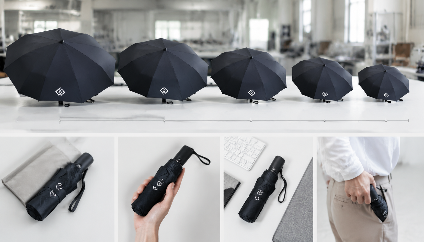 Logo Scale Rules for Compact Folding Promotional Umbrellas