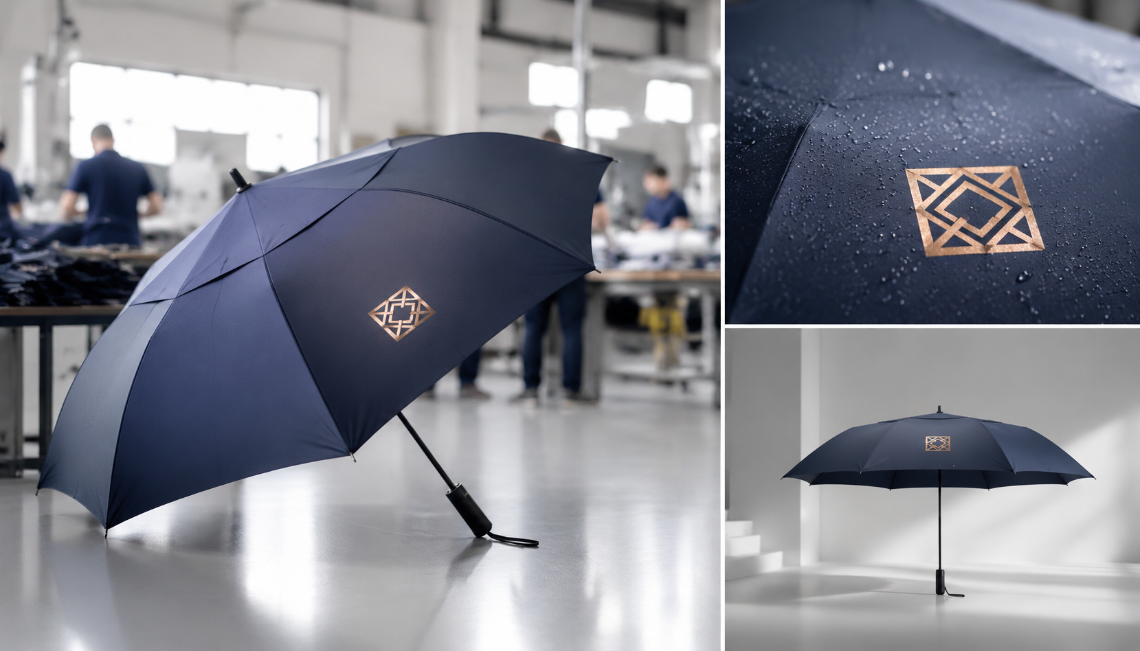 Metallic Logo Printing on Umbrellas for Premium Branding