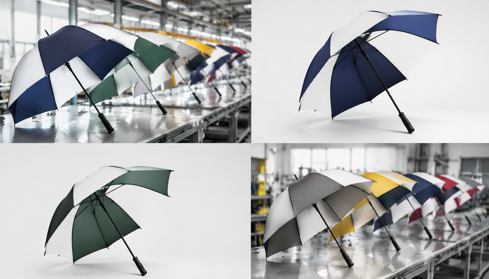 Panel-by-Panel Color Blocking for Branded Umbrella Lines
