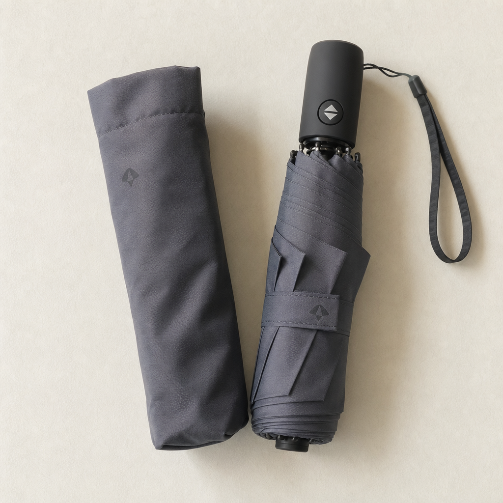 Compact 3 Fold Travel Umbrella with Custom Logo