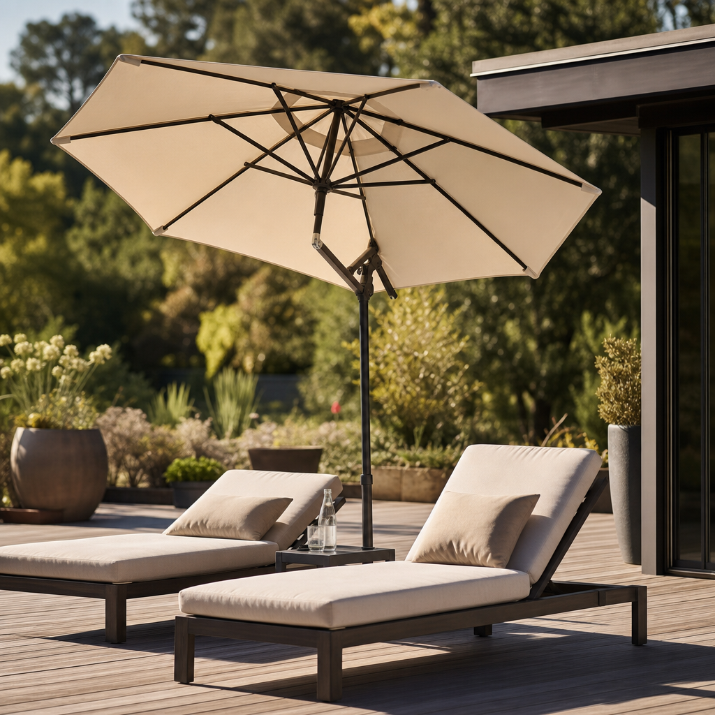 Large Outdoor Patio Umbrella with Tilt Mechanism