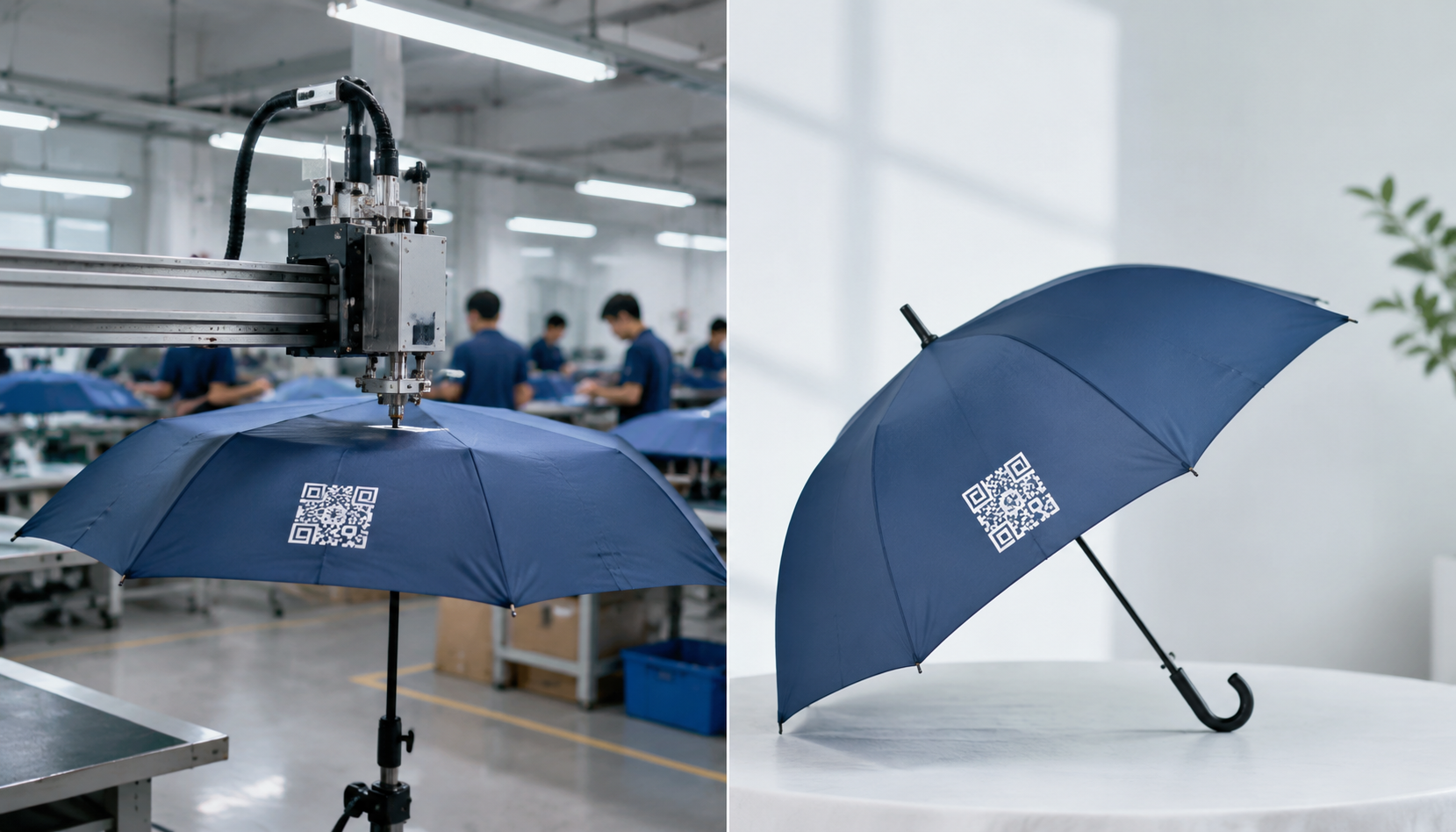 QR Code Printing on Umbrellas for Campaign Tracking