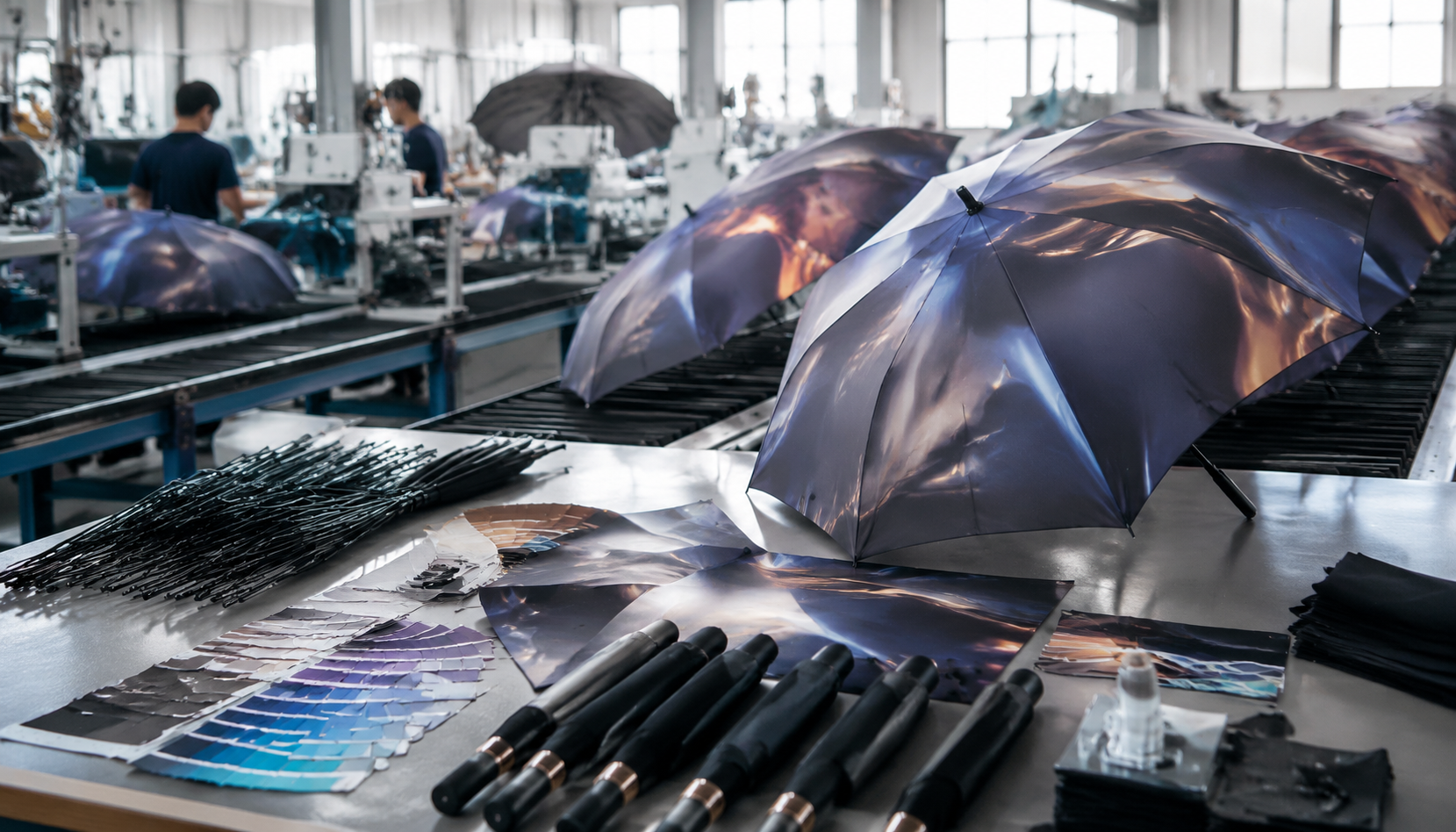 Reflective Logo Printing on Branded Umbrellas for Events