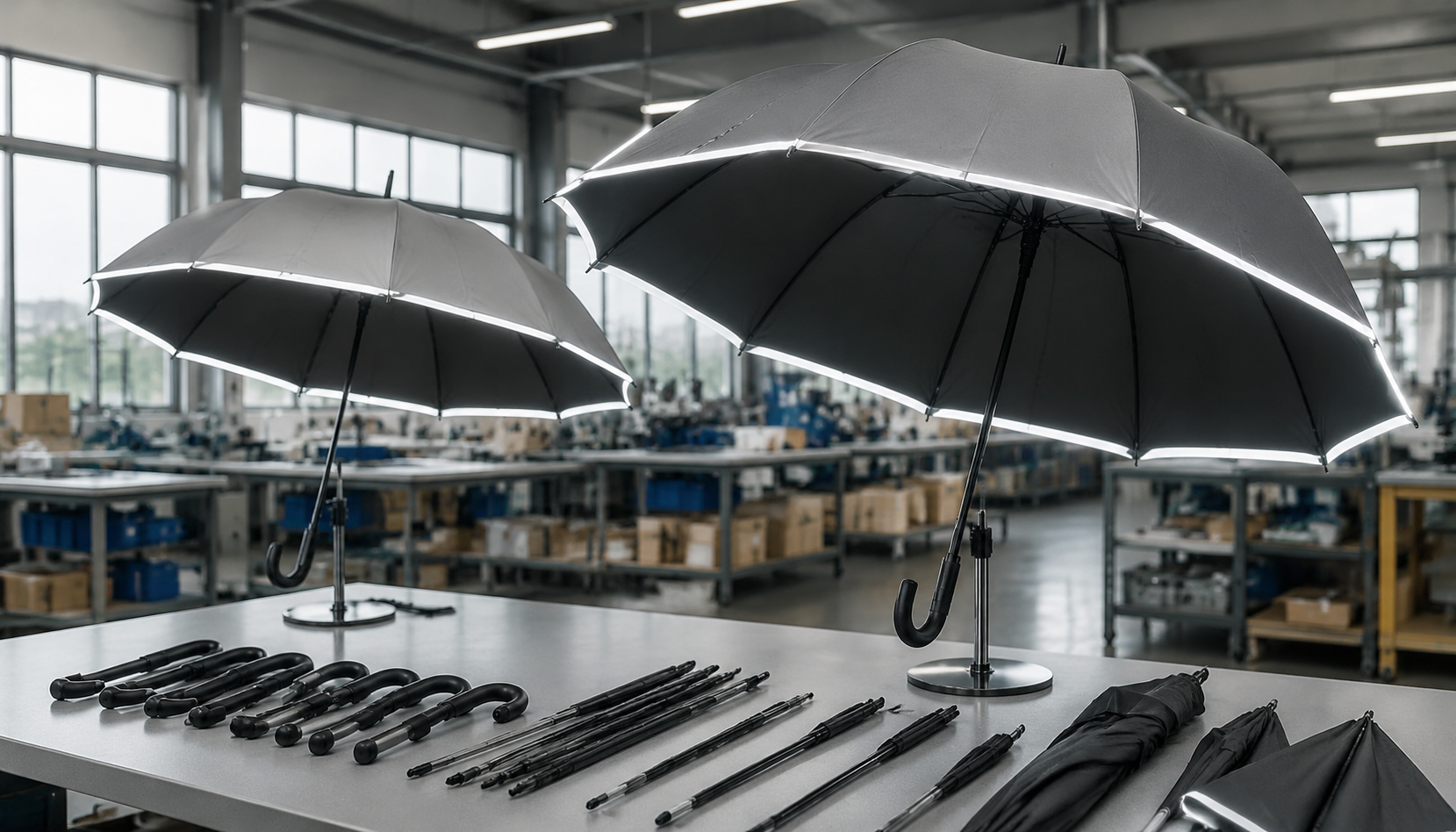 Reflective Safety Umbrellas for Corporate and Campus Programs