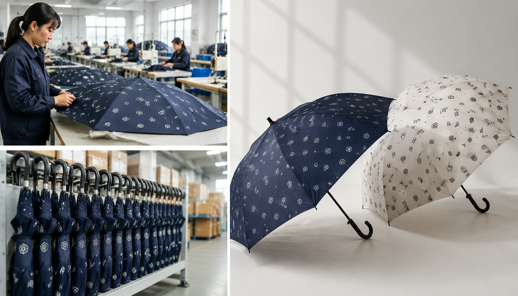 Repeat Logo Pattern Printing for Branded Umbrella Lines