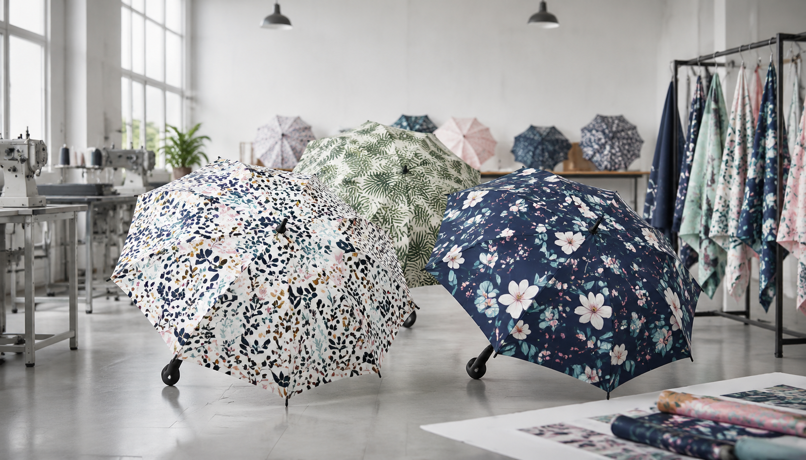 Repeat Pattern Umbrella Branding for Retail Collections