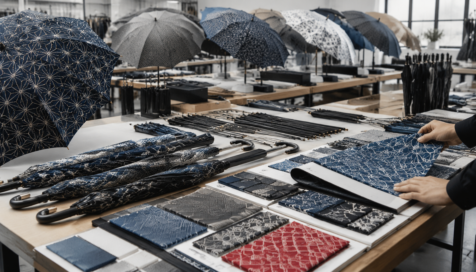 Repeat Pattern Umbrellas for Retail and Event Branding