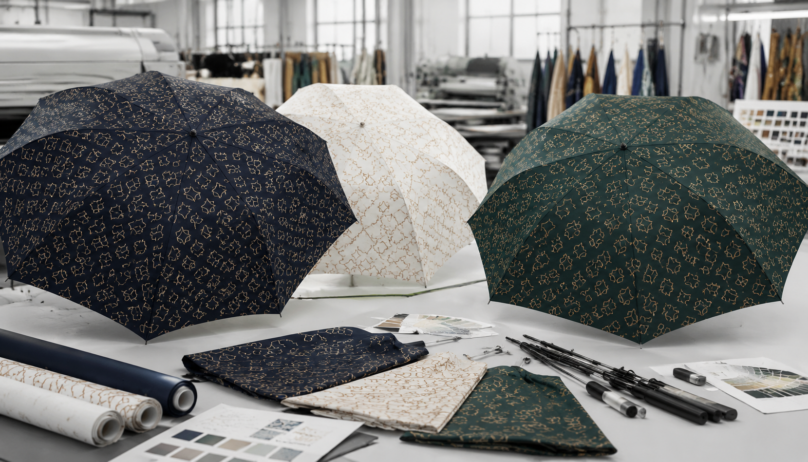 Step-and-Repeat Logo Patterns for Branded Umbrella Canopies
