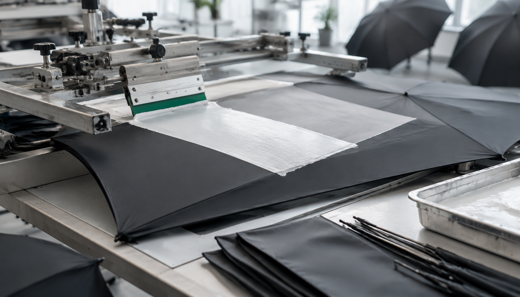 White Ink Underbase Printing for Dark Umbrella Canopies